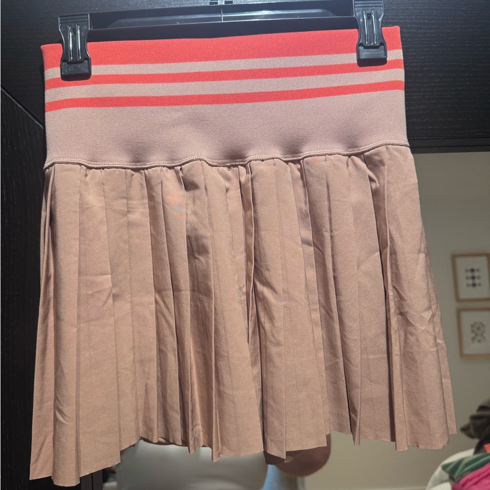 Coral and Tan Tennis Skirt